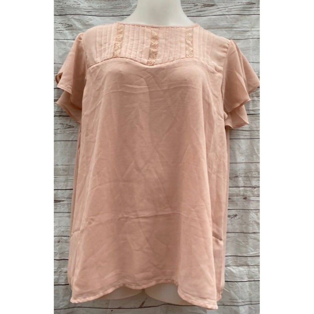 Haute Monde Blouse Top  Blush Pink Flutt